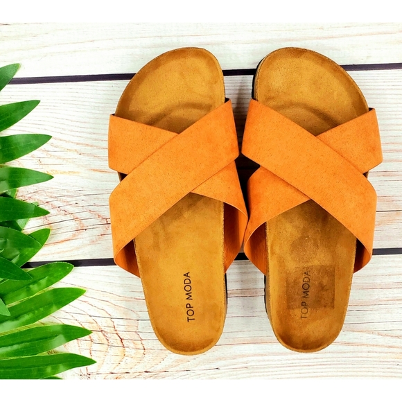 Top Moda crisscross sandals tan 6 1/2 NWT - Picture 3 of 8